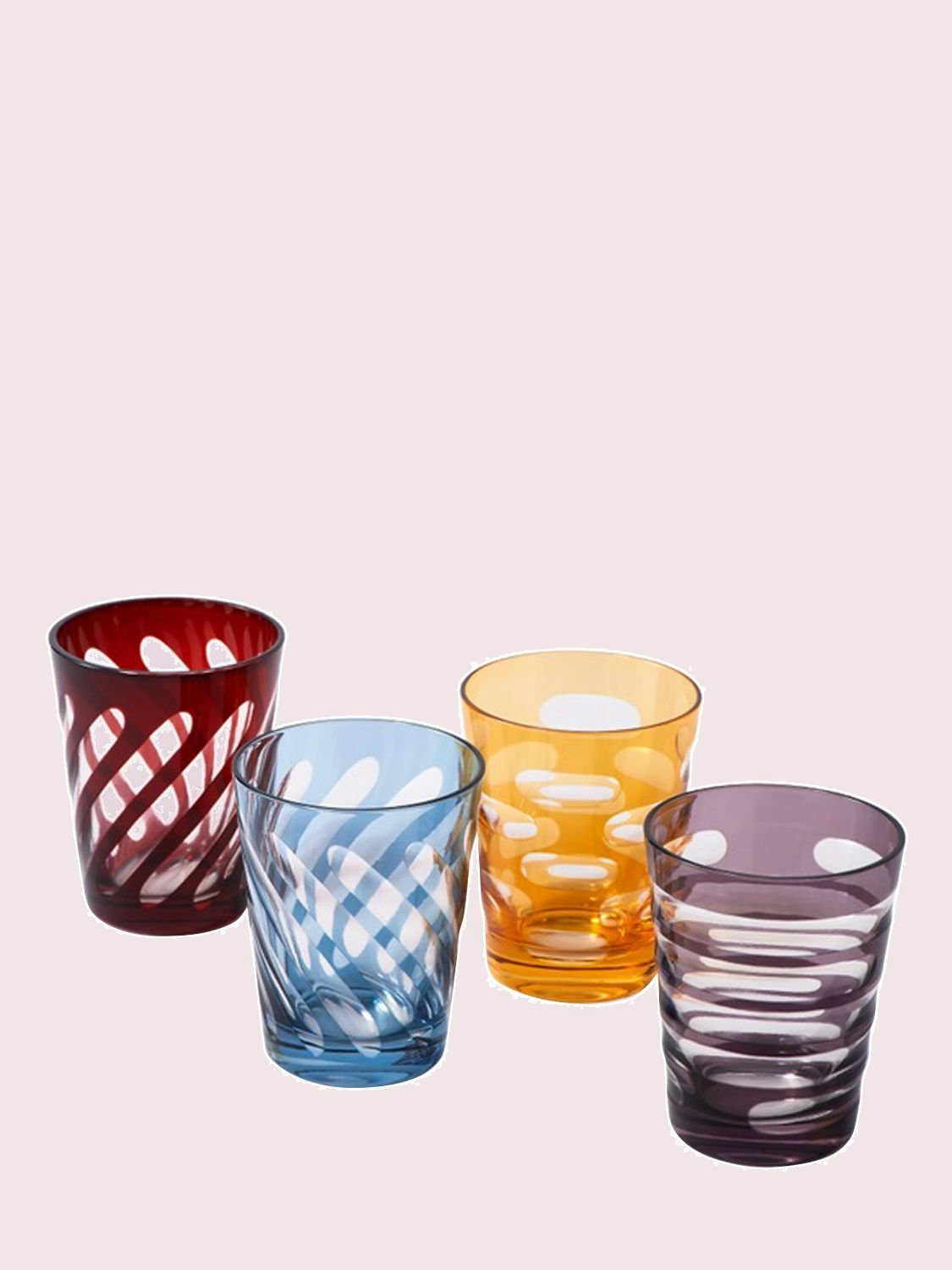 POLSPOTTEN Tubular tumblers multicolour set van 4