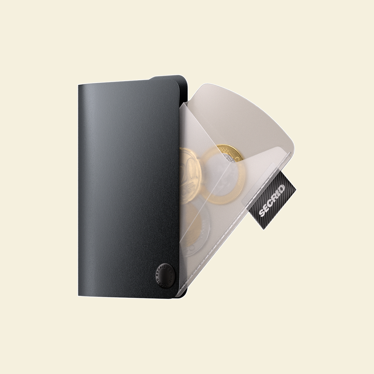 Secrid Coinpocket transparant half geopend