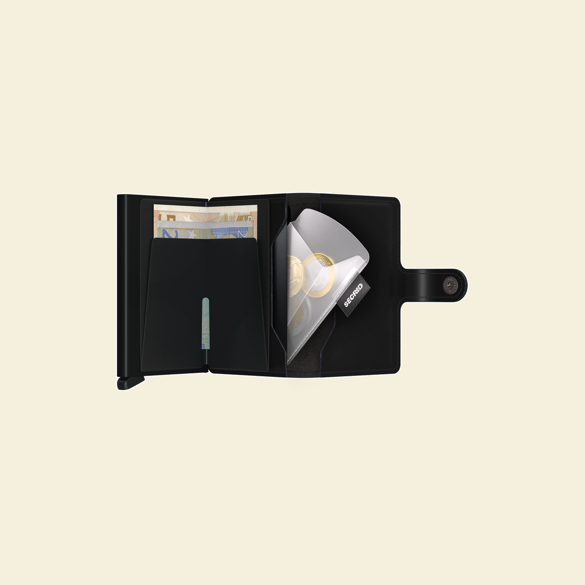 Secrid Coinpocket transparant geopend