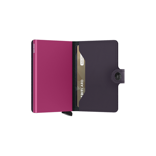 Secrid Miniwallet Matte Dark Purple Fuchsia indeling