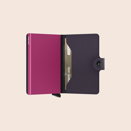 Secrid Miniwallet Matte Dark Purple Fuchsia indeling