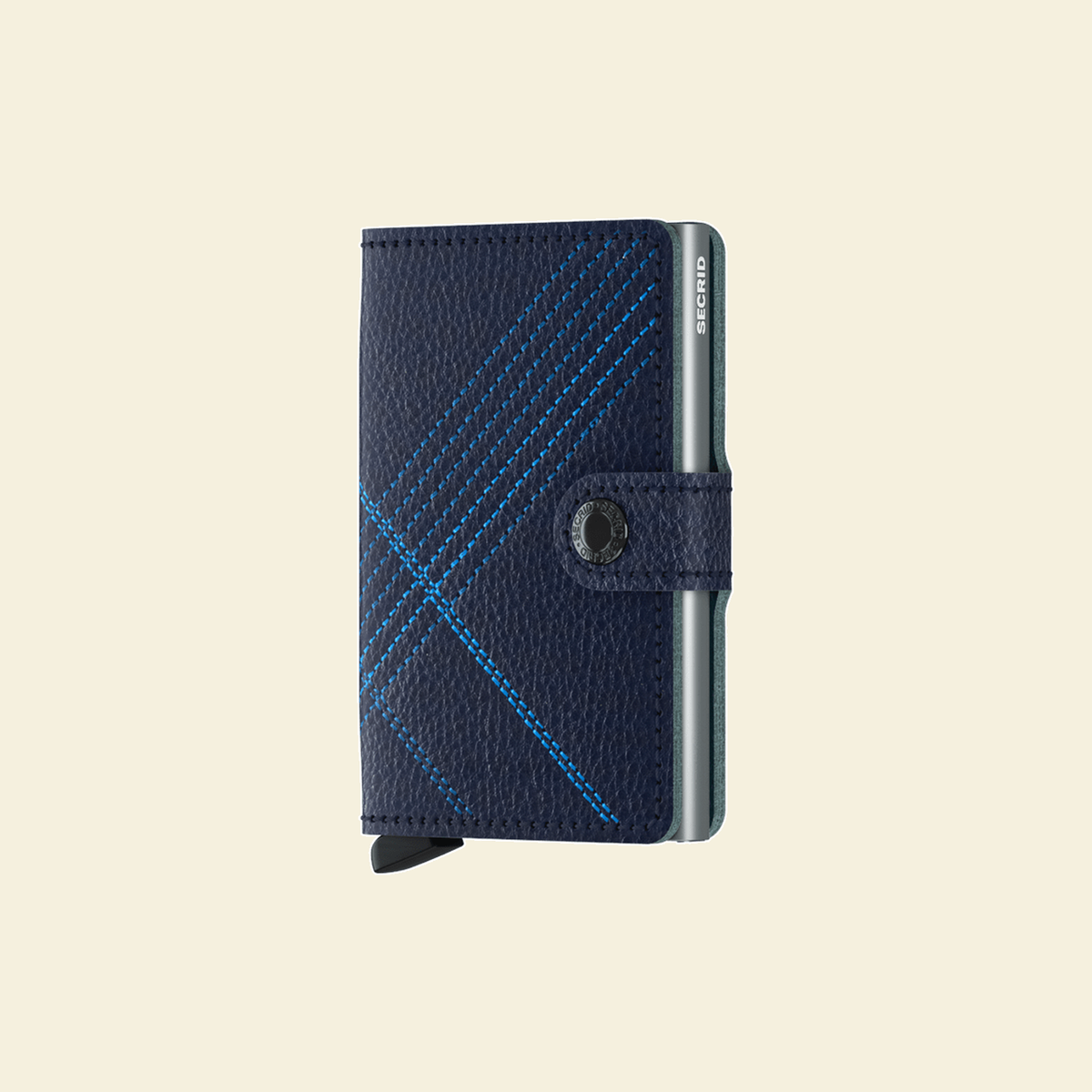 Secrid Miniwallet Stitch Linea Navy portemonnee