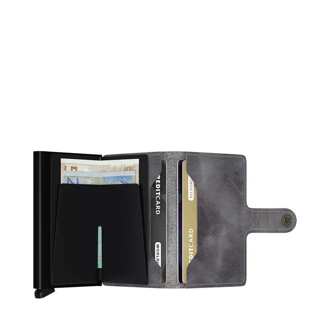 Secrid Miniwallet Vintage Grey Black zijaanzicht