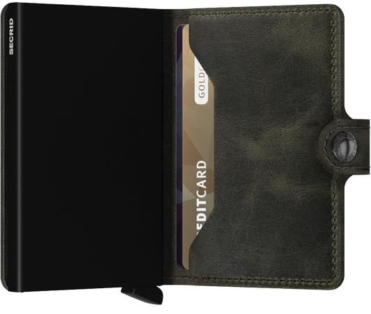 Secrid Miniwallet Vintage Olive Black indeling