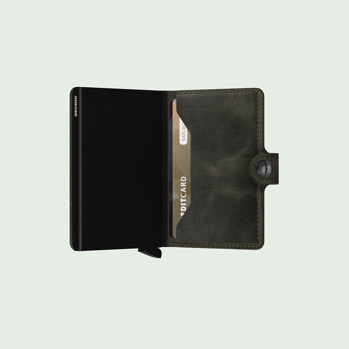 Secrid Miniwallet Vintage Olive Black indeling