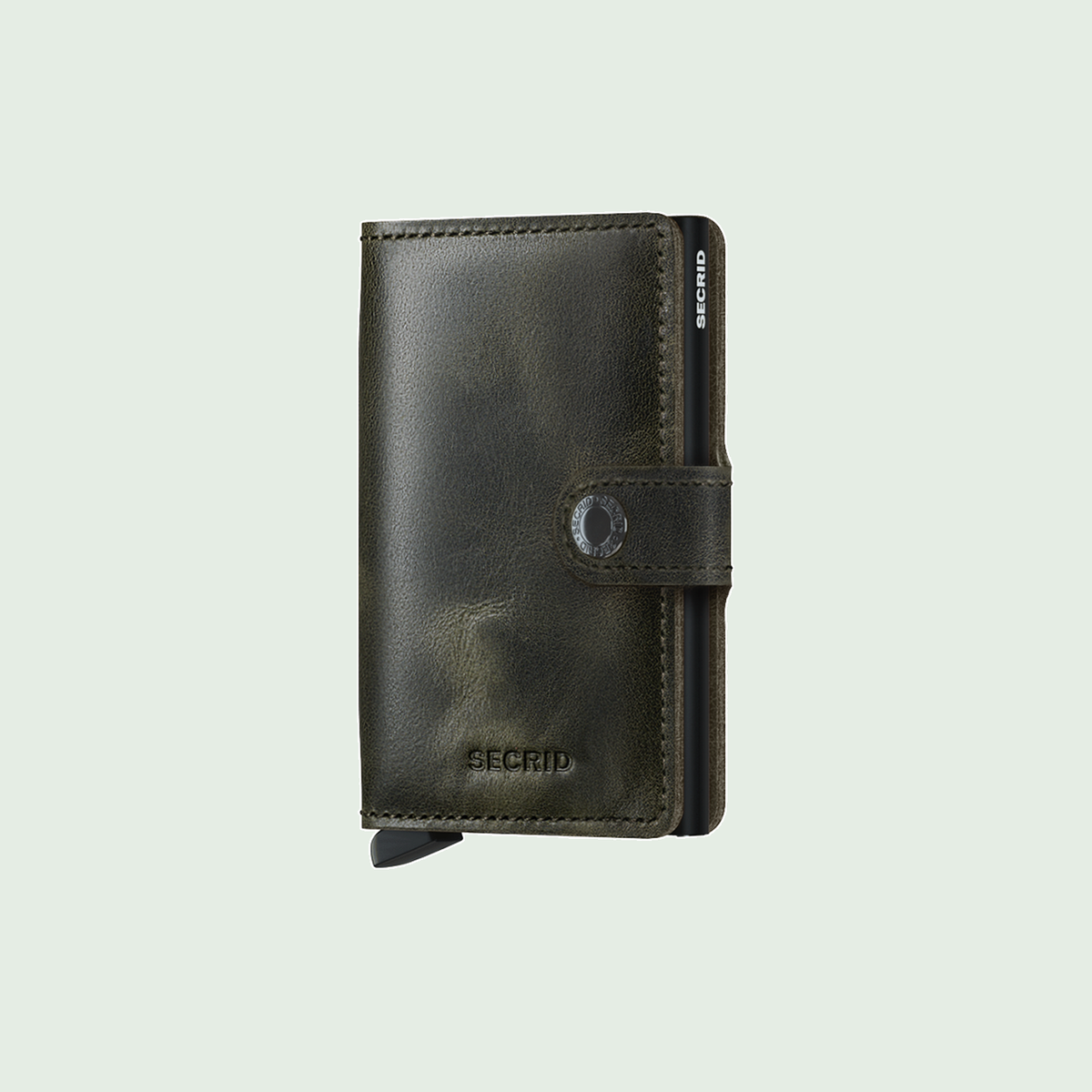 Secrid Miniwallet Vintage Olive Black voorkant