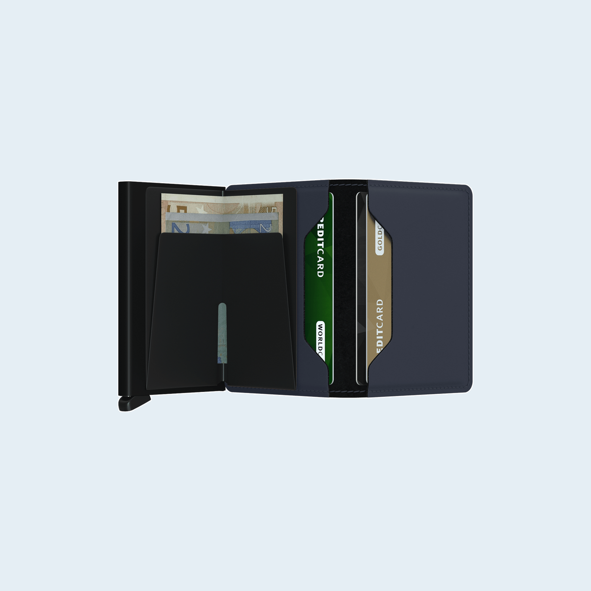 Secrid Slimwallet Matte Nightblue geopend