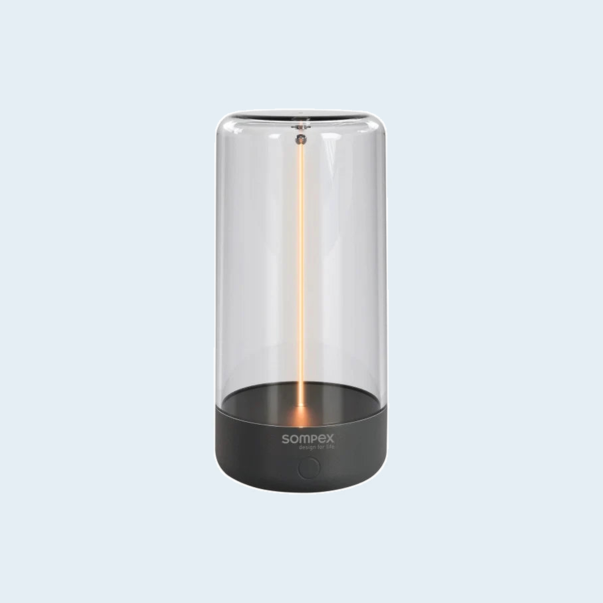 Sompex Pulse oplaadbare tafellamp antraciet met transparante kap en warm ledlicht