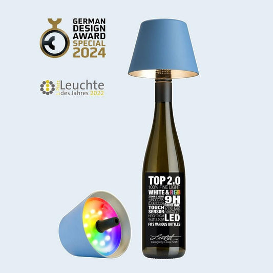 Sompex TOP 2.0 oplaadbare flessenlamp – Blauw
