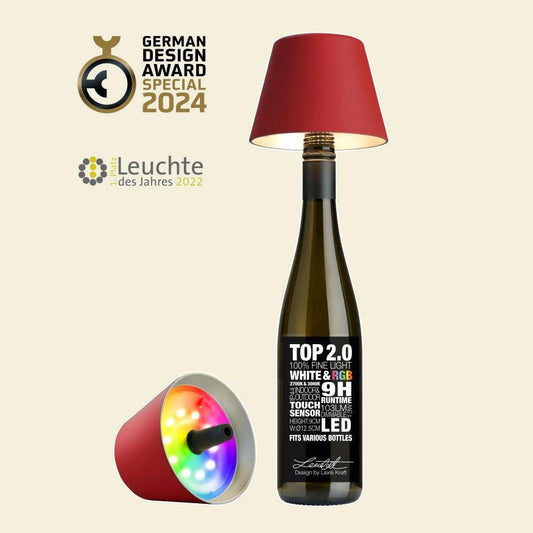 Sompex TOP 2.0 oplaadbare flessenlamp – Rood