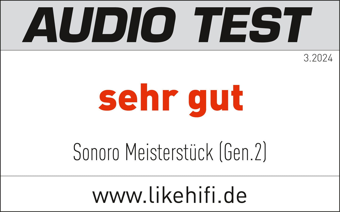 Sonoro MEISTERSTÜCK Gen.2 bekroond ontwerp