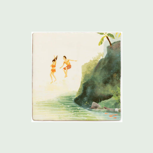 StoryTiles Durf te springen - keramische tegel 10 x 10 cm, aanvullende productfoto