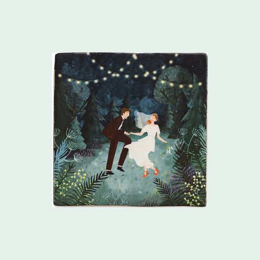StoryTiles Our wedding night - keramische tegel 10x10 cm, vooraanzicht