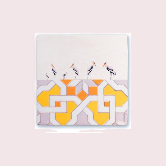 StoryTiles Vogelvergadering - keramische tegel 10 × 10 cm, aanvullende productfoto