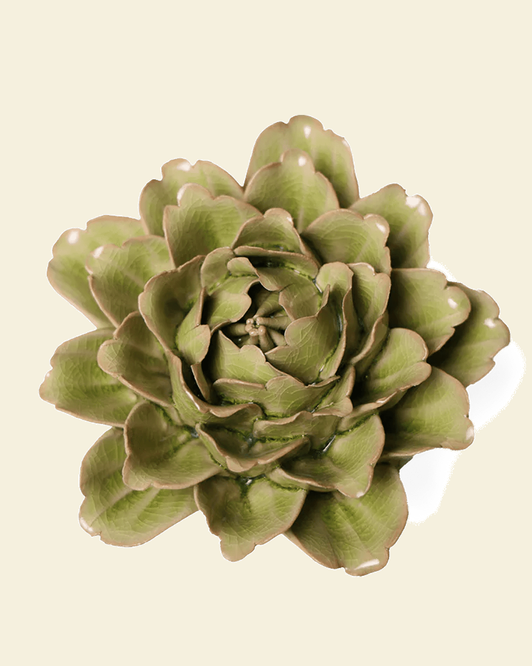 Peridot Comanche Peony – keramische wandbloem van Chive