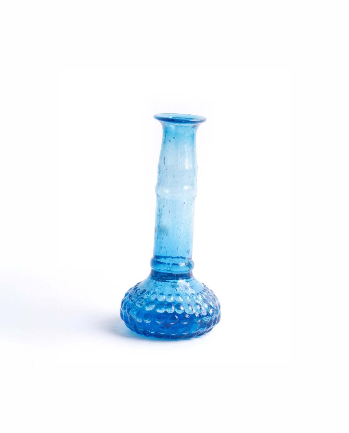 Weldaad WEL255 lichtblauwe vaas van gerecycled glas met noppen