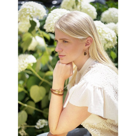 Oorbellen cateye steen bruin