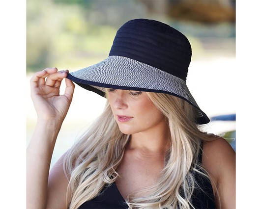 Audrey classic black/white zonnehoed