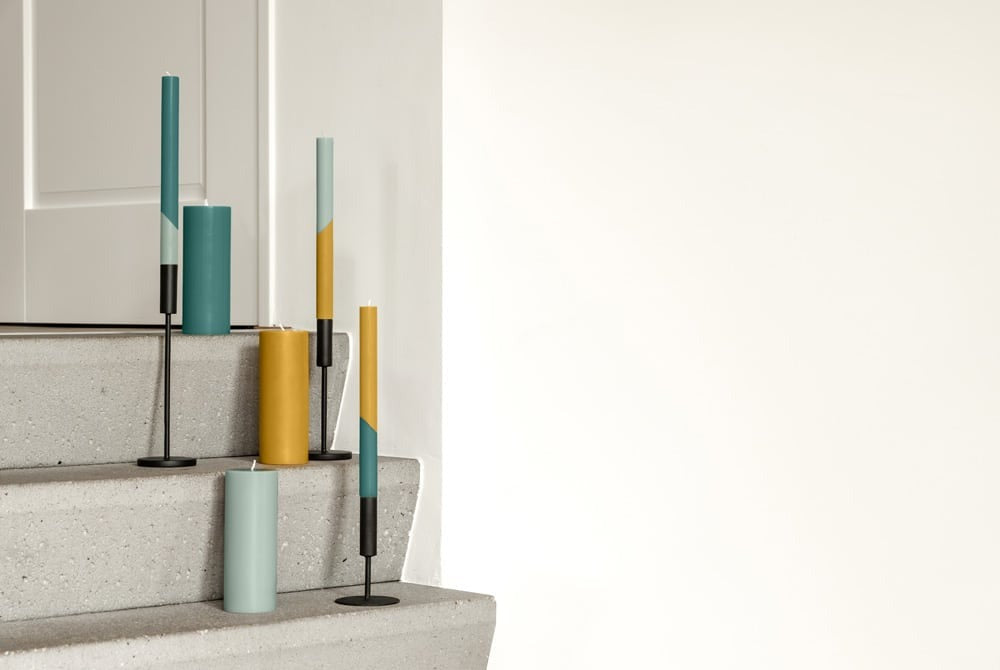 Originalhome Diagonal dinerkaarsen Ocean Bloom, set van 3 - sfeerfoto