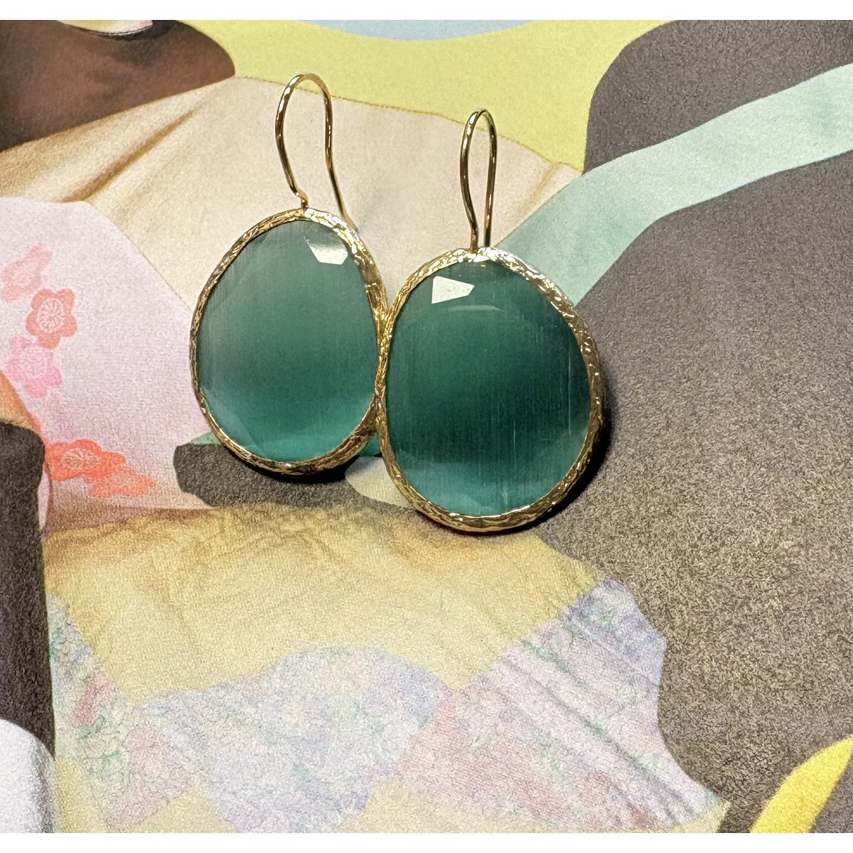 Chic Le Freak Grote cateye oorbellen - turquoise