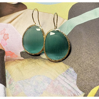 Chic Le Freak Grote cateye oorbellen - turquoise