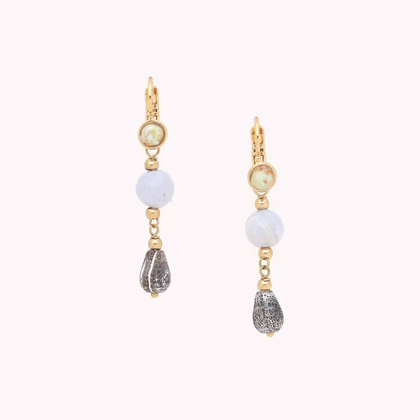 Nature Bijoux Drizzling Chalcedony Earrings afbeelding 1