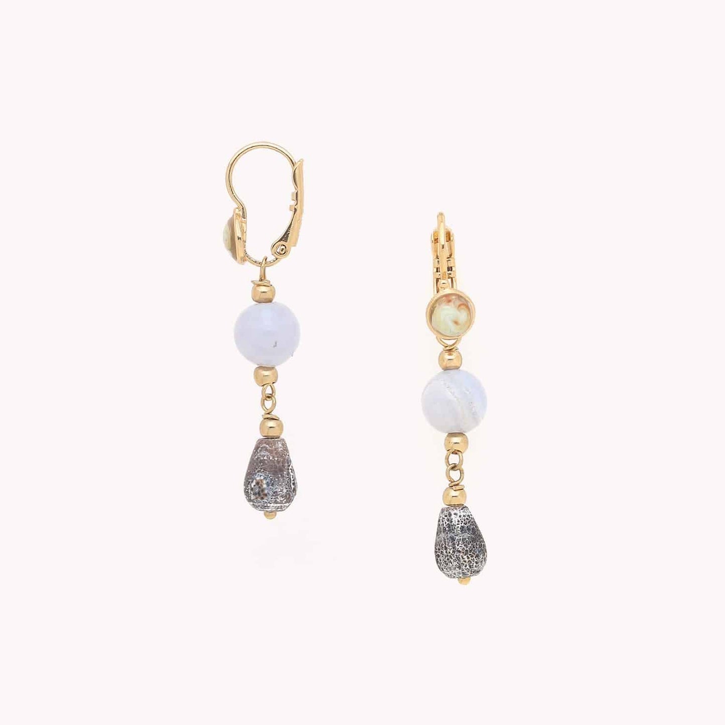 Nature Bijoux Drizzling Chalcedony Earrings afbeelding 2