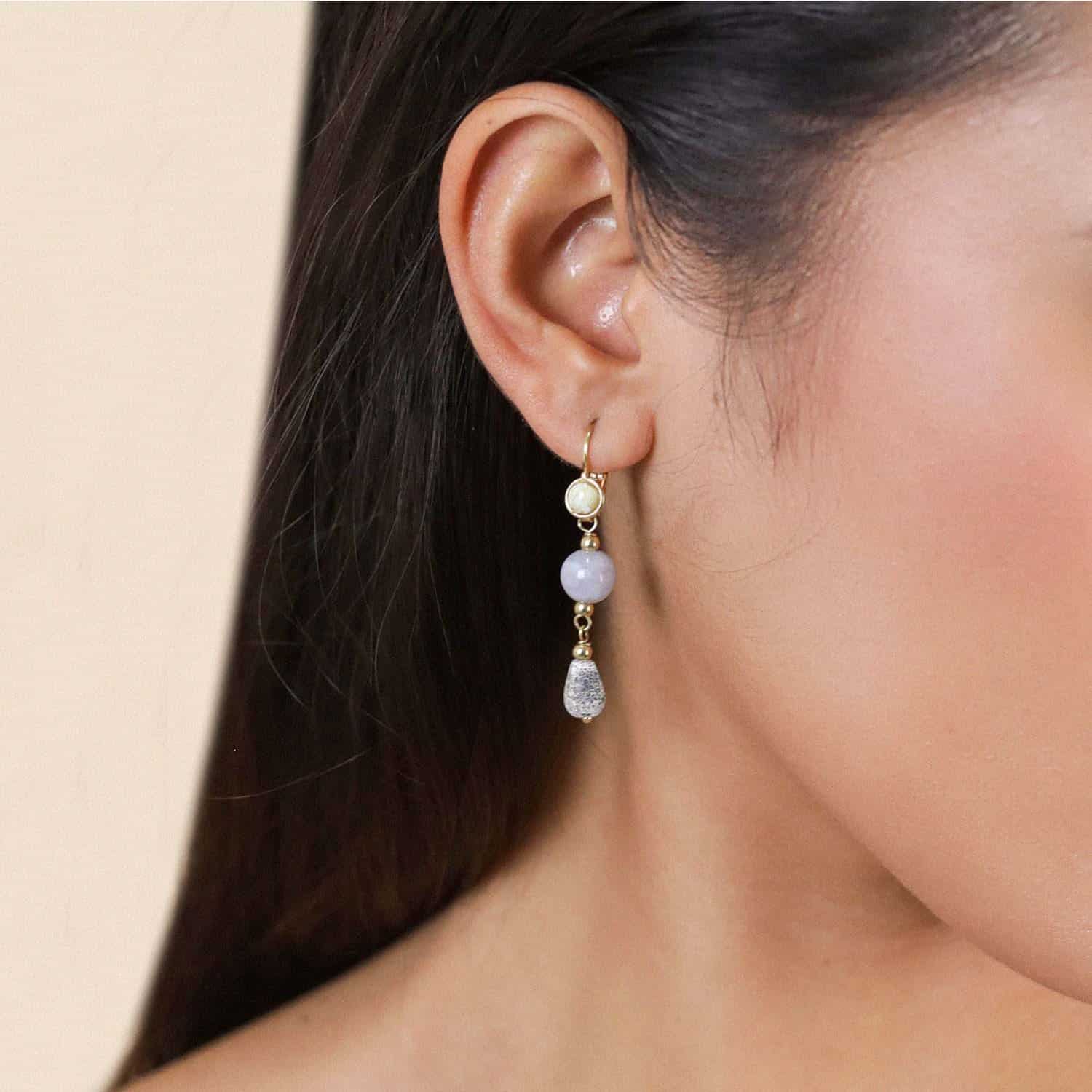 Nature Bijoux Drizzling Chalcedony Earrings afbeelding 3