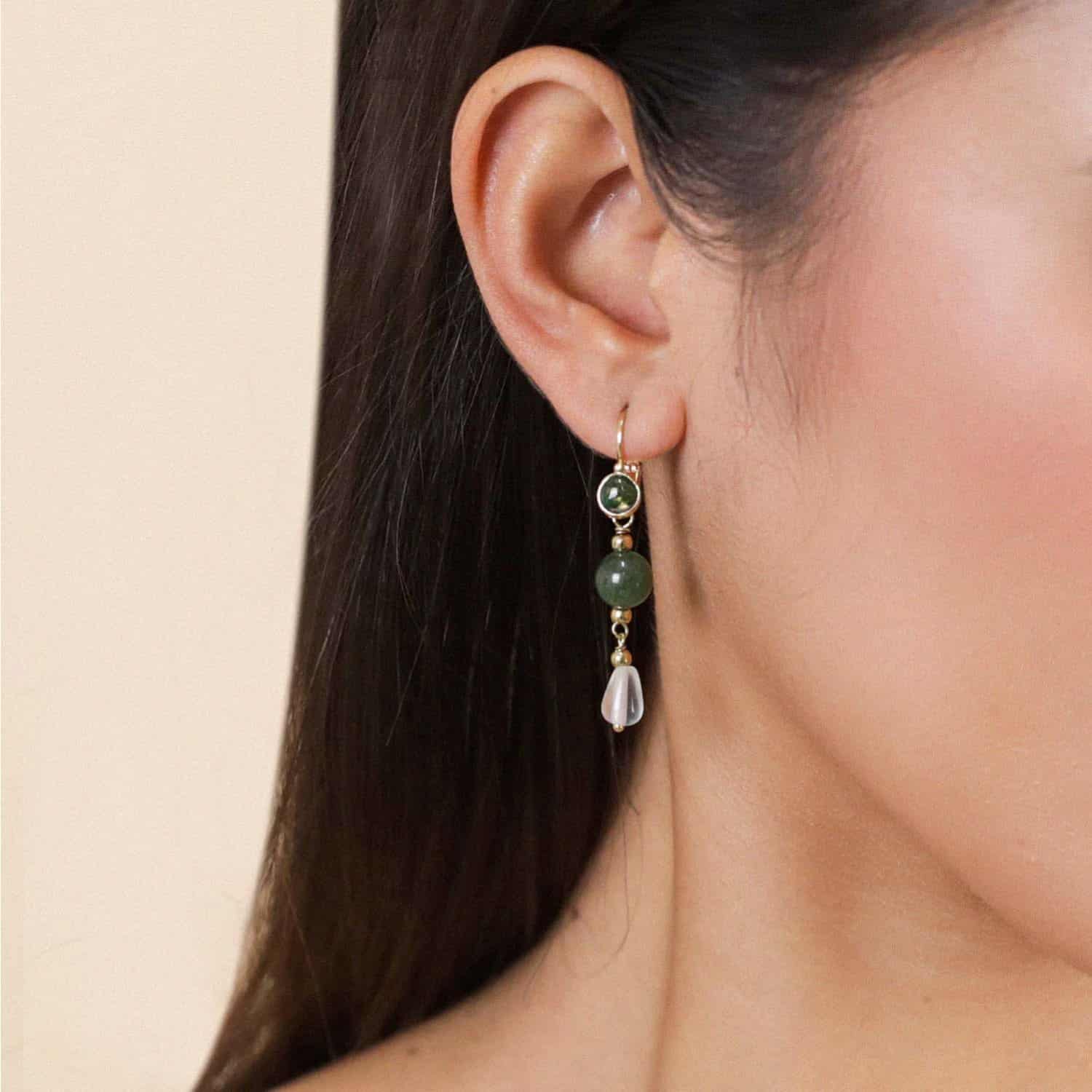 Nature Bijoux Drizzling Aventurine Earrings afbeelding 3