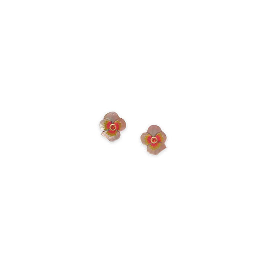 Franck Herval Garance Pansy Flower Mini Stud Earrings afbeelding 1