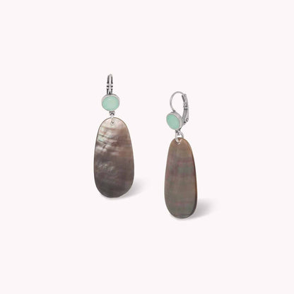 Nature Bijoux Pacifico Black Lip Aqua Earrings afbeelding 1