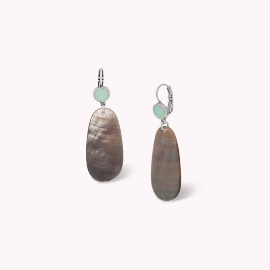 Nature Bijoux Pacifico Black Lip Aqua Earrings afbeelding 1