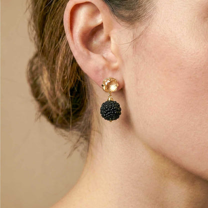 Nature Bijoux Kinshasa Small Post Earrings with Rudraksha afbeelding 2