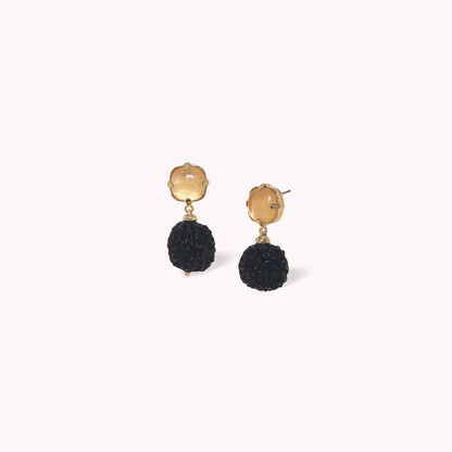 Nature Bijoux Kinshasa Small Post Earrings with Rudraksha afbeelding 1