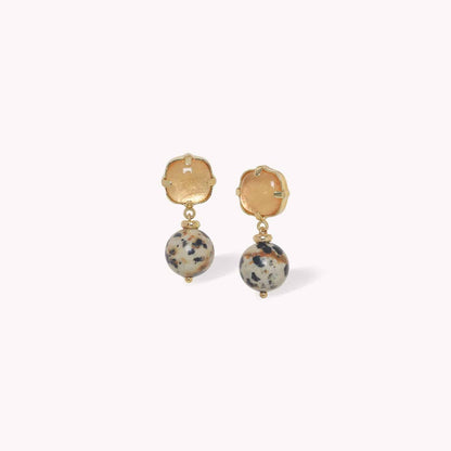 Nature Bijoux Kinshasa Small Post Earrings with Dalmatian Jasper afbeelding 1