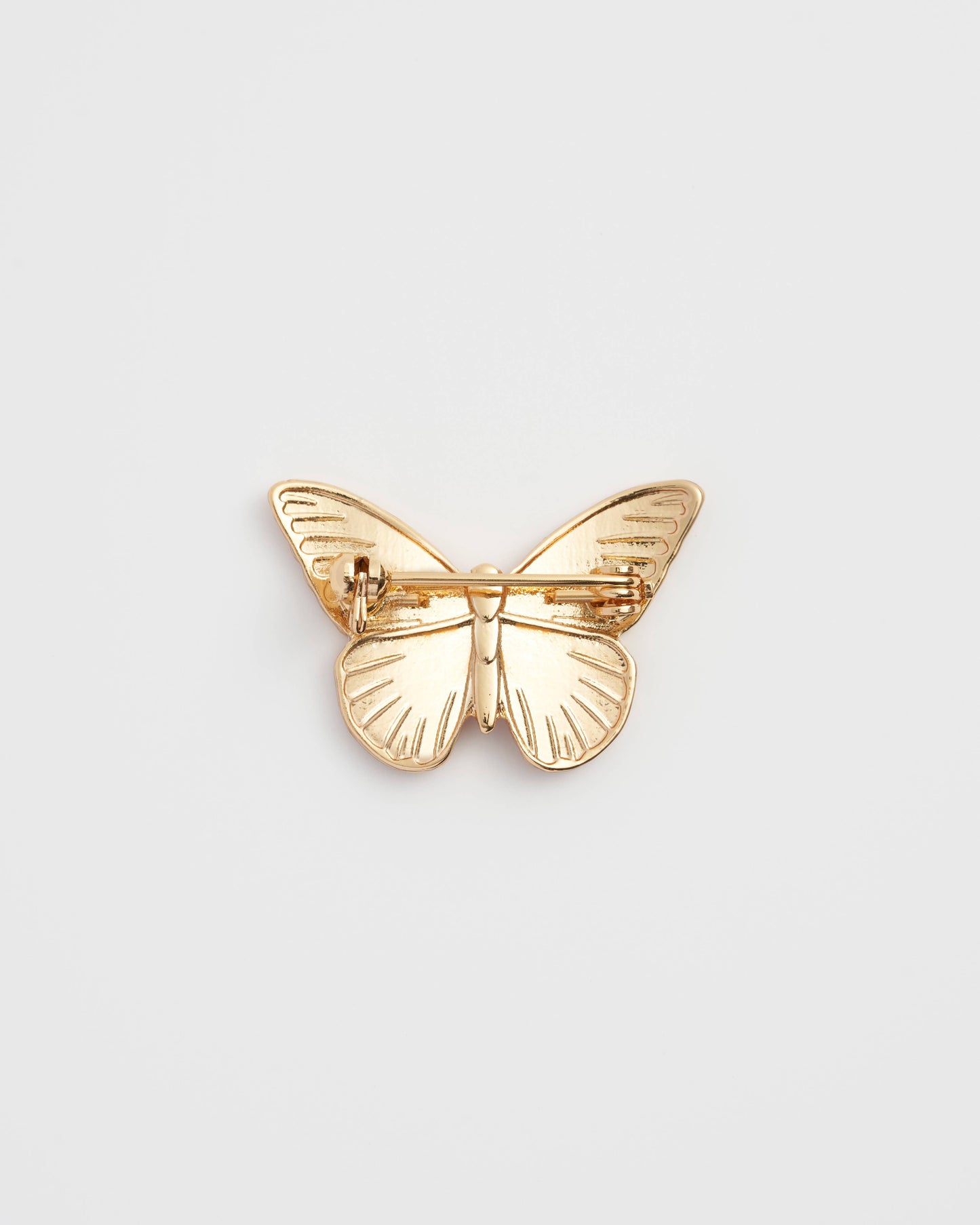 Oranje Emaille Vlinder Broche – Handgeschilderd & Goud Verguld