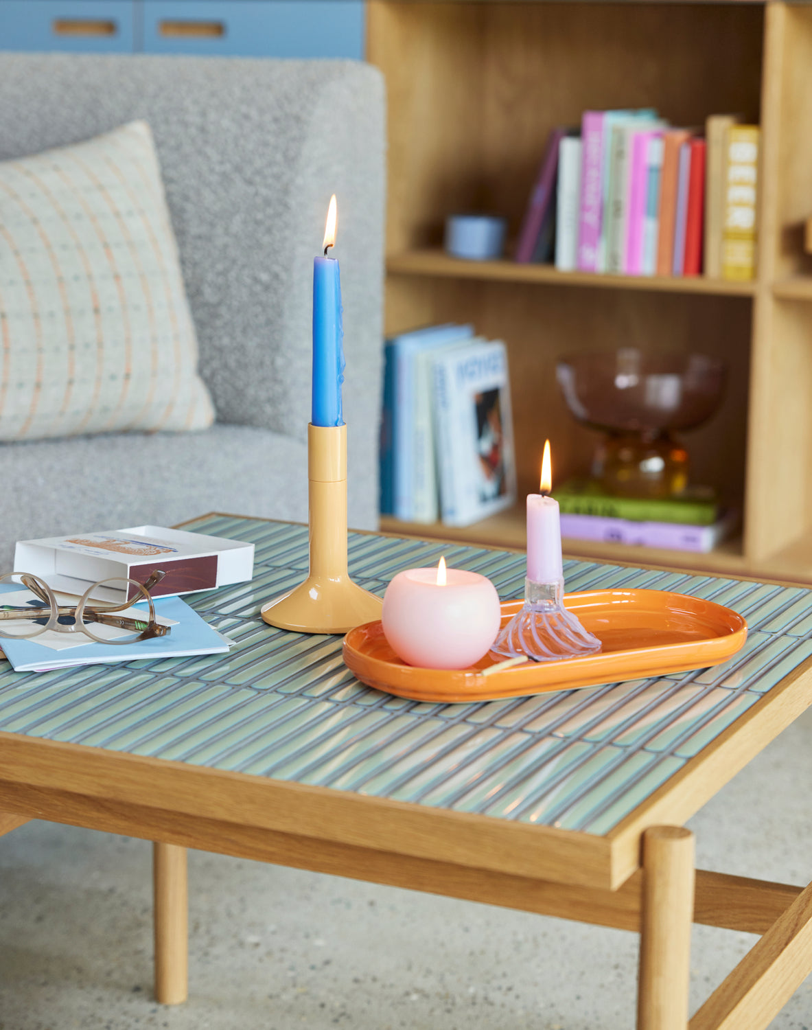 Amare Serving Trays Light blue/Orange (set of 2)