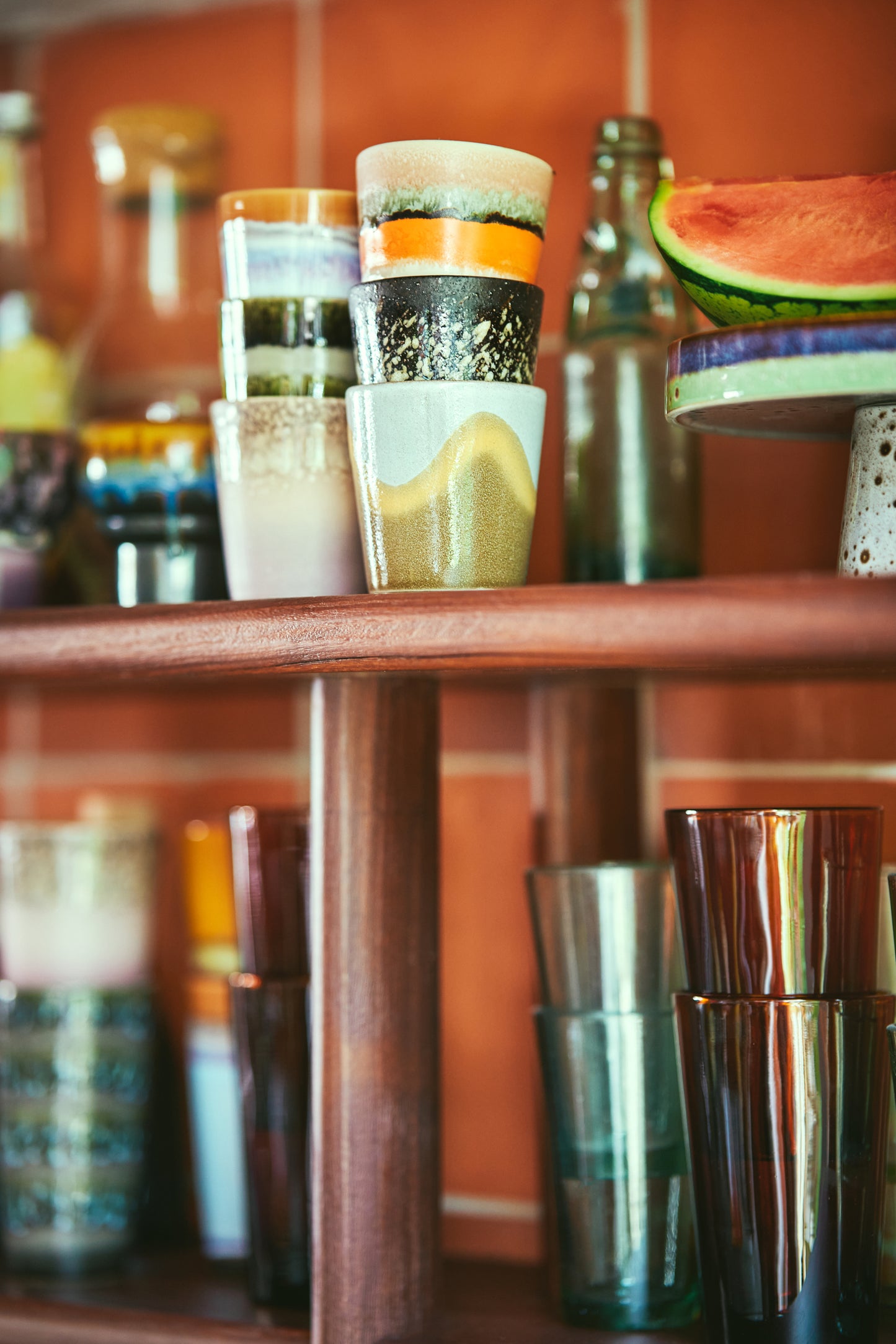 70s ceramics coffee mug in the colour mud