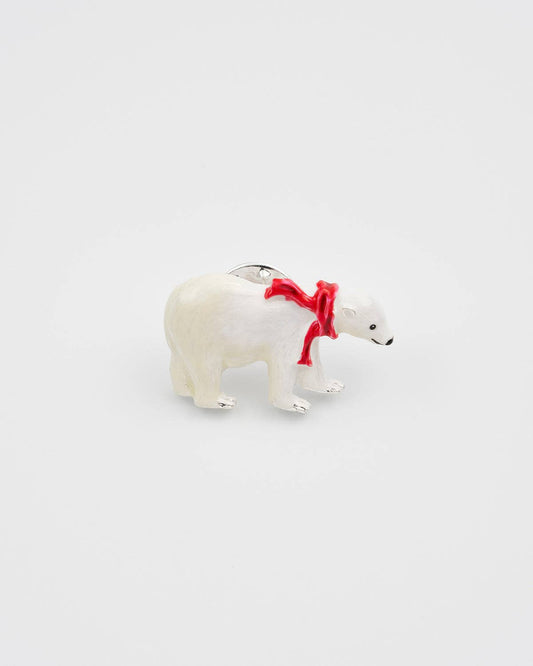 Gezellige IJsbeer Emaille Broche