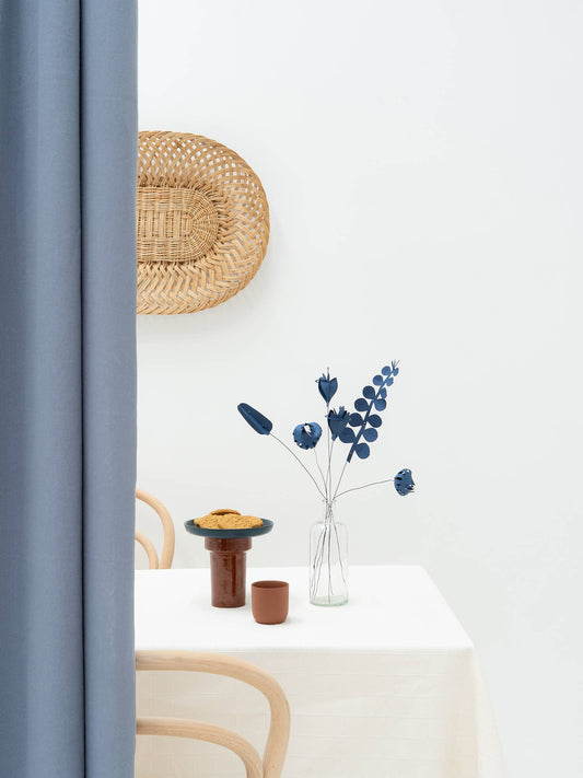 FIELD  flowers small - dusk blue (6 papieren bloemen)