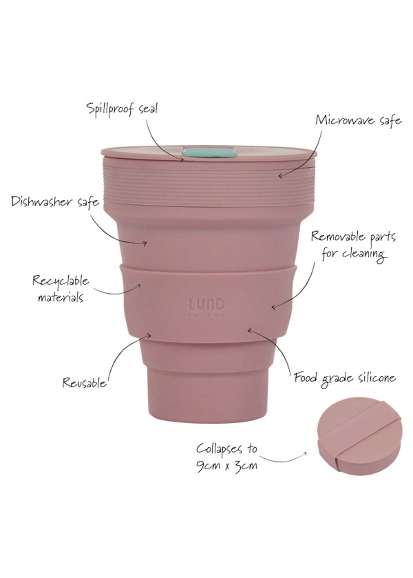 Collapsible coffee cup - Pink