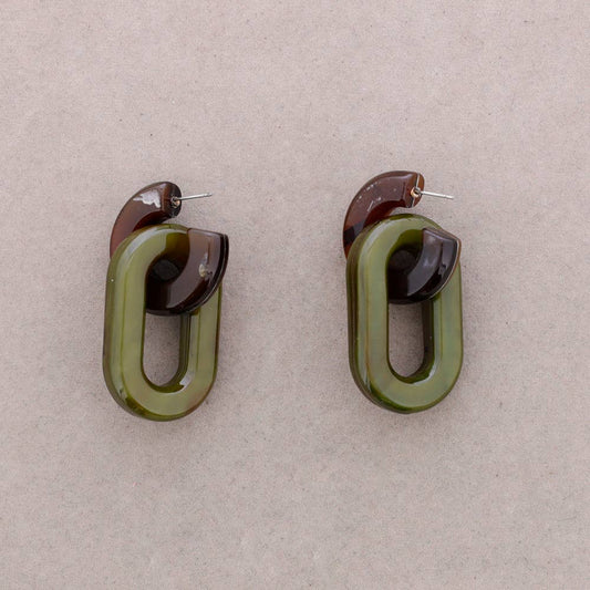 Hanger Oorbellen Hars Ring: Groen