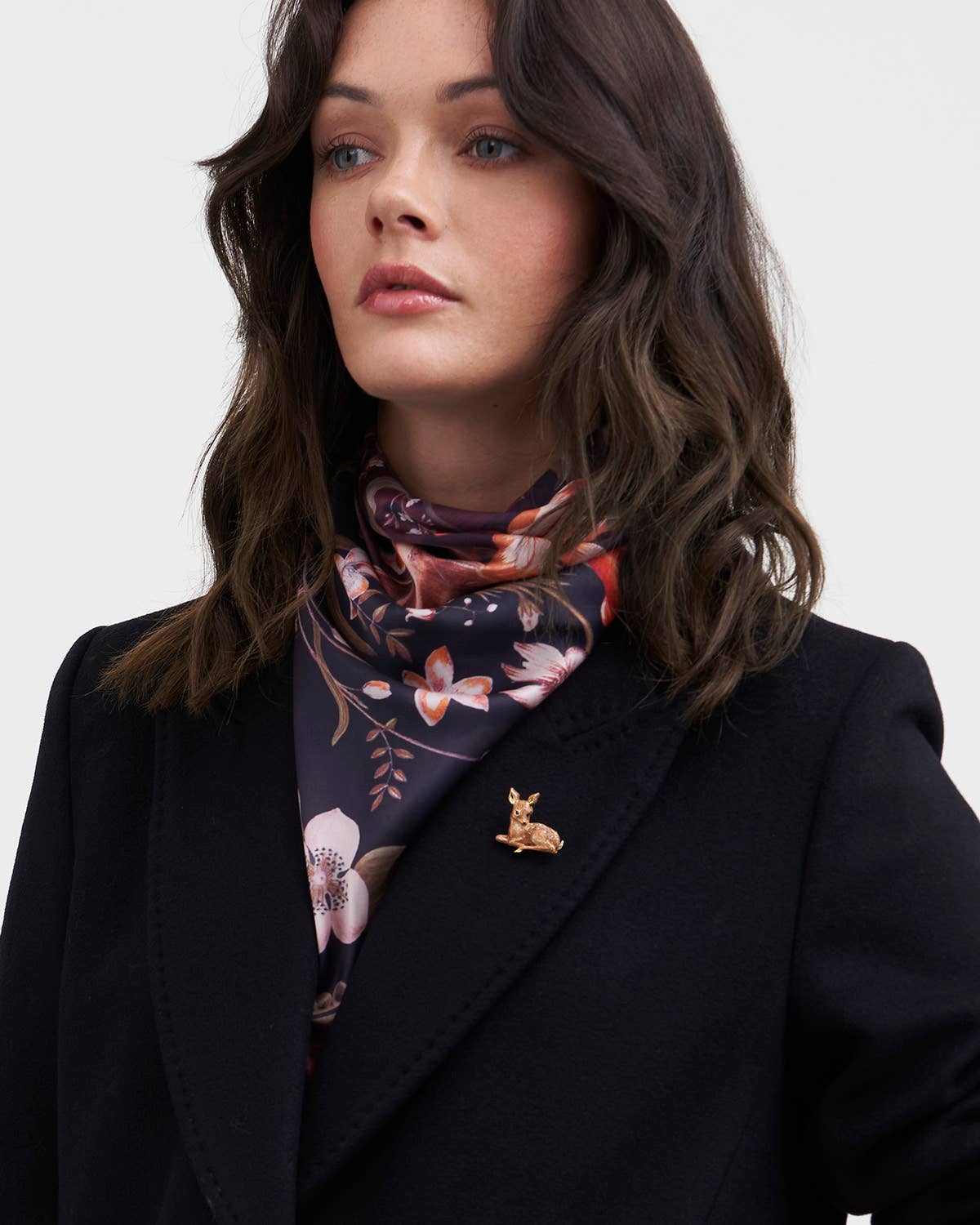 Resting Deer Cub Enamel Brooch