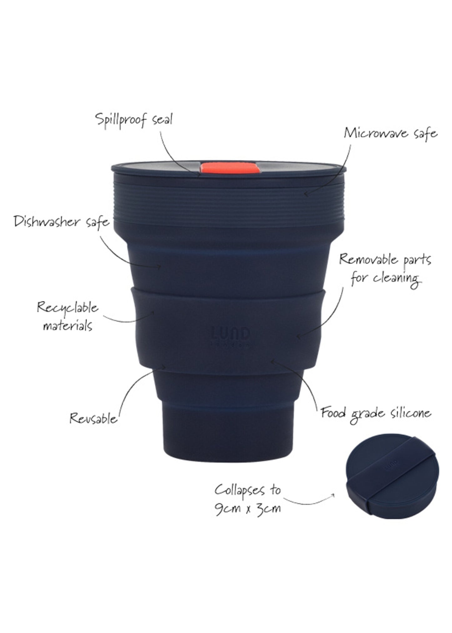 Collapsible coffee cup - Indigo