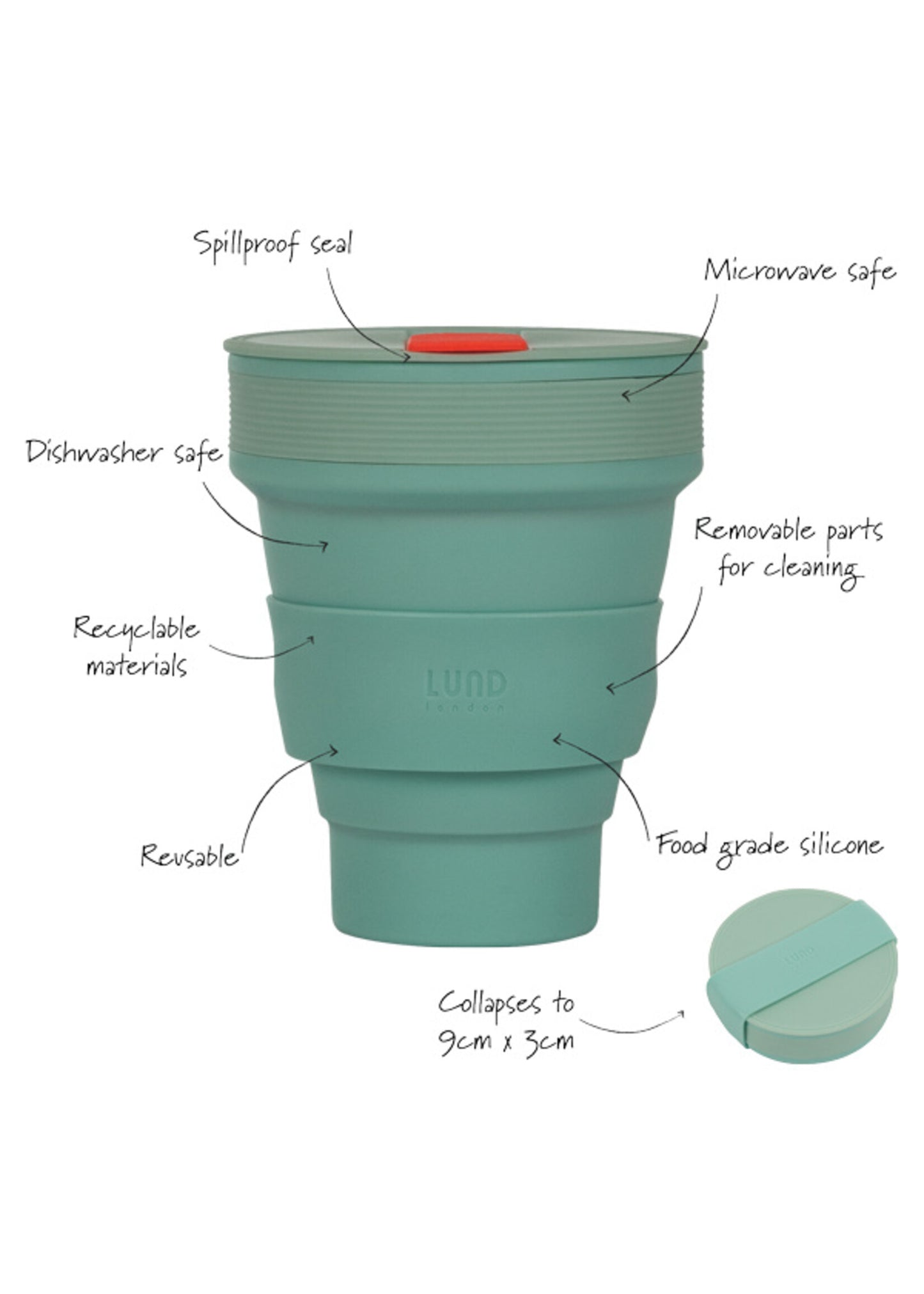 Collapsible coffee cup - Mint
