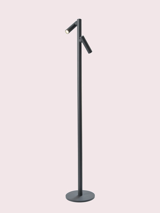 Lampadaire/lampe à piles Tubo Anthracite 120 cm pour usage intérieur/extérieur - sans fil - 2 lampes