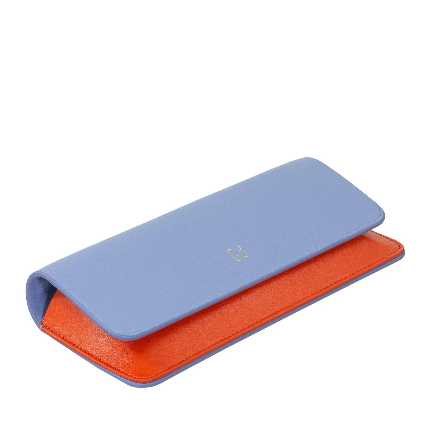 DuDu leren brillenetui in pastelblauw