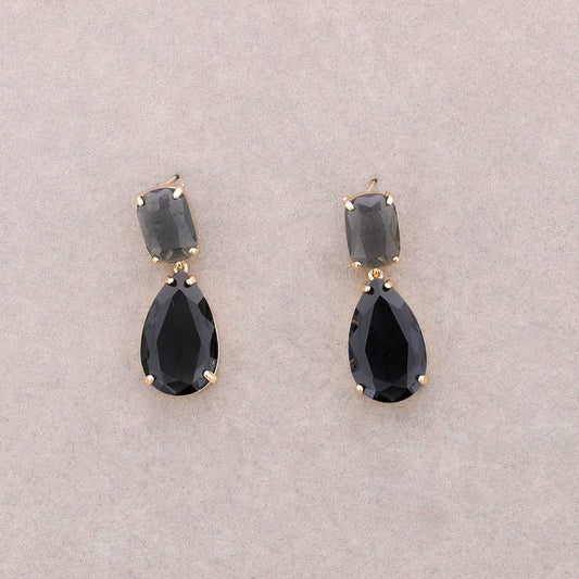 Gefacetteerde oorbellen van kristalmetaal: Grijs