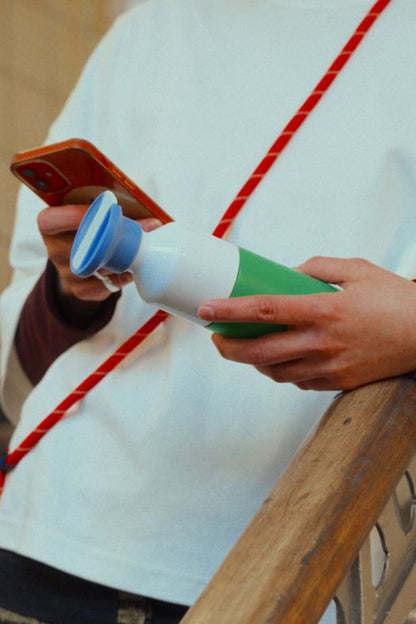Dopper Steel drinkfles 350 ml Fresh Green x Flip Straw - originele sfeerfoto