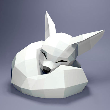 Volka poolvos wit - 3D papercraft bouwpakket - opgebouwd model
